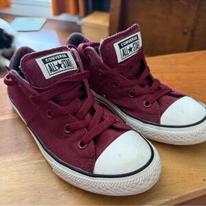 Converse Burgundy Plaid Sneakers